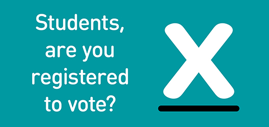 poster for campaign to get students to vote